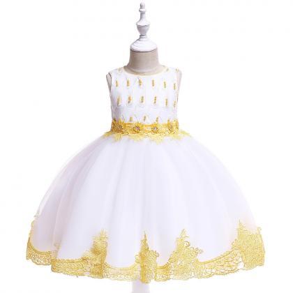 Lace Flower Girl Dress Princess Wedding Dance..