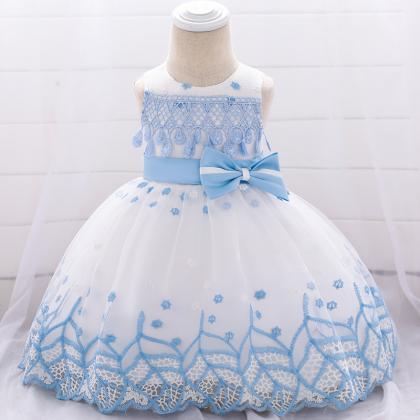 Lace Flower Girl Dress Princess Newborn Wedding..
