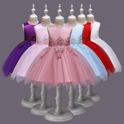 Lace Flower Girl Dress Princess Formal Birthday..