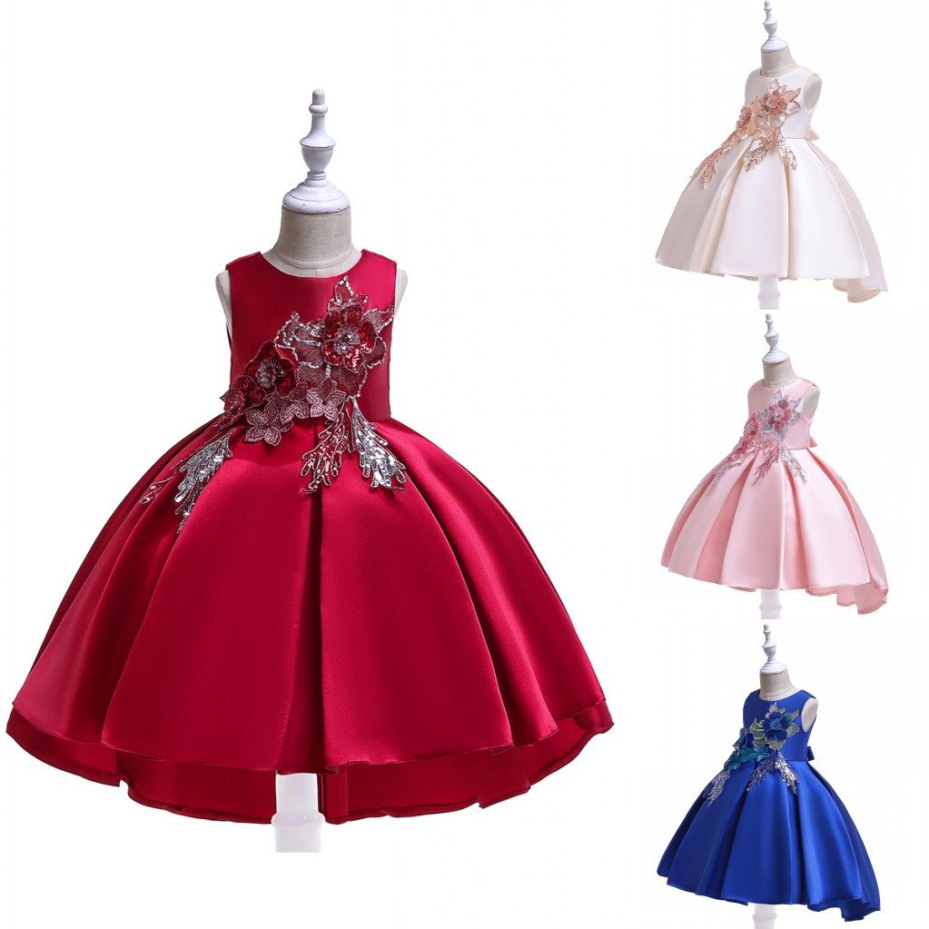 Elegant Flower Girl Dress Embroidery Dress Toddler Birthday Party Princess Dress