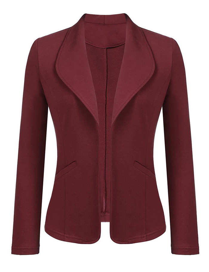 Women Blazer Coat Autumn Long Sleeve Work Office Casual Cardigan Slim Suit Jacket Outwear