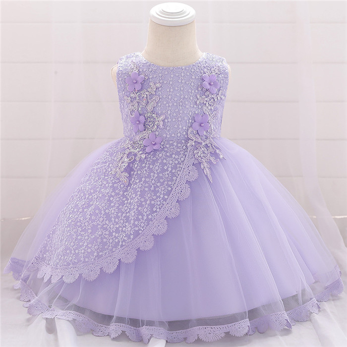 Lace Flower Girl Dress Princess Newborn Baptism Party Birthday Tutu Gown Baby Kids Clothes