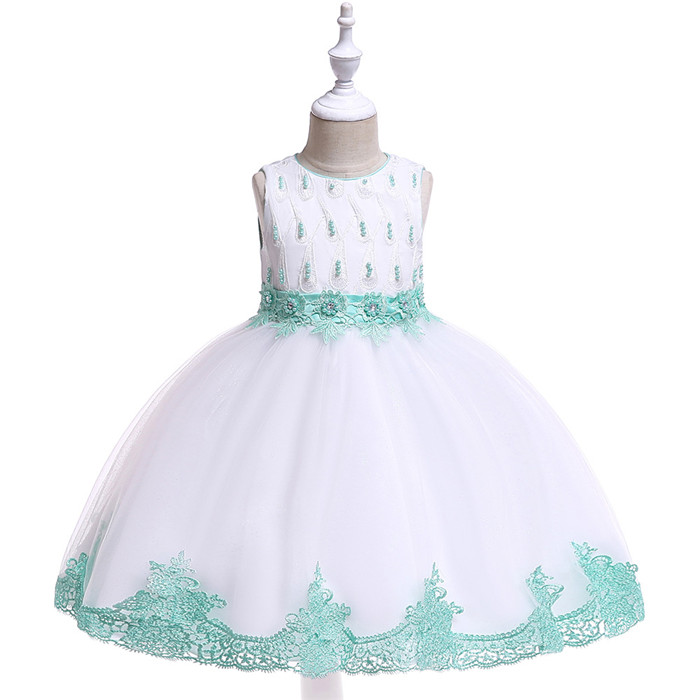 Lace Flower Girl Dress Princess Wedding Dance Birthday Party Tutu Gown Children Kids Clothes