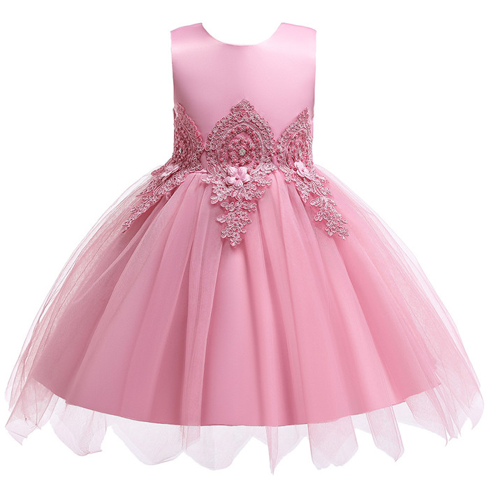 Lace Flower Girl Dress Princess Formal Birthday Party Tutu Gowns Kid Children Clothes