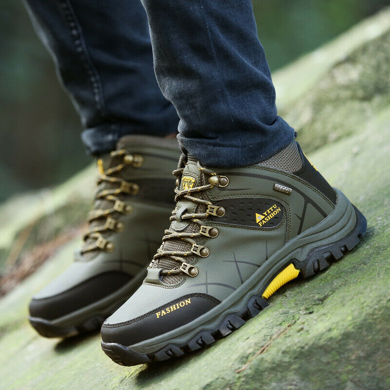 Men's Hiking Shoes Outdoor Climbing Boots High Top Waterproof Warm Winter Walk